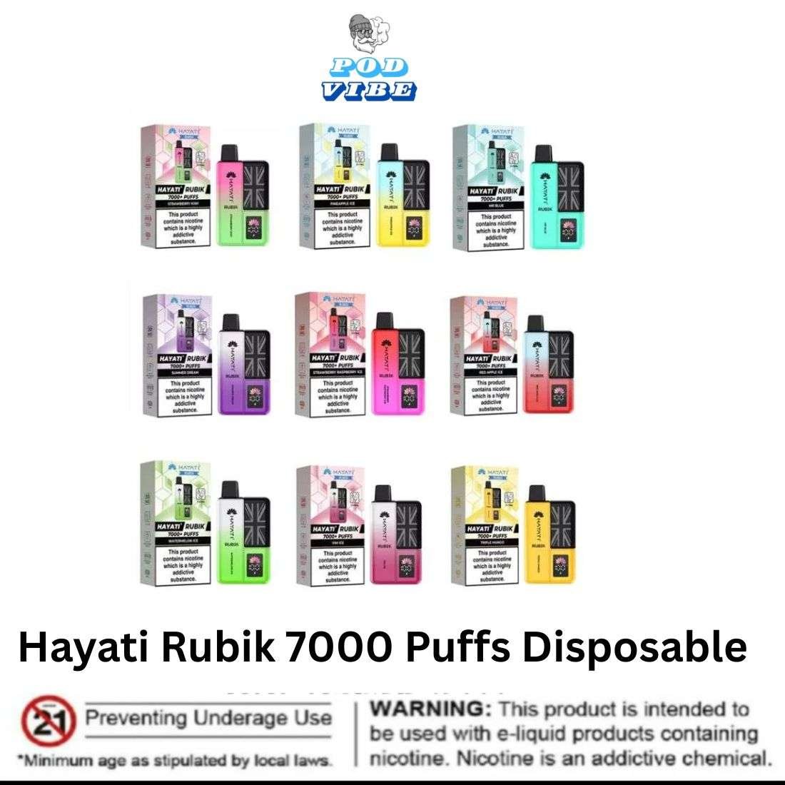 Hayati Rubik 7000 Puffs Disposable in Dubai uae Hayati Rubik 7000 Puffs