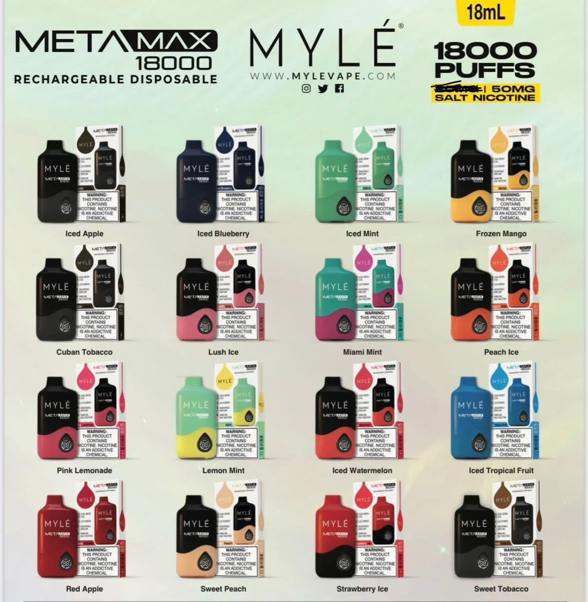 MYLÉ Meta Max 18000 Puffs Disposable Vape