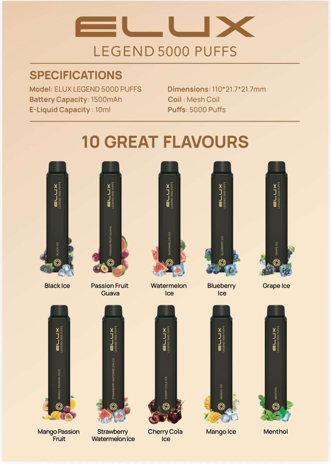Elux Legend 5000 Puffs Disposable Vape Elux Legend 5000 Puffs Disposable Vape