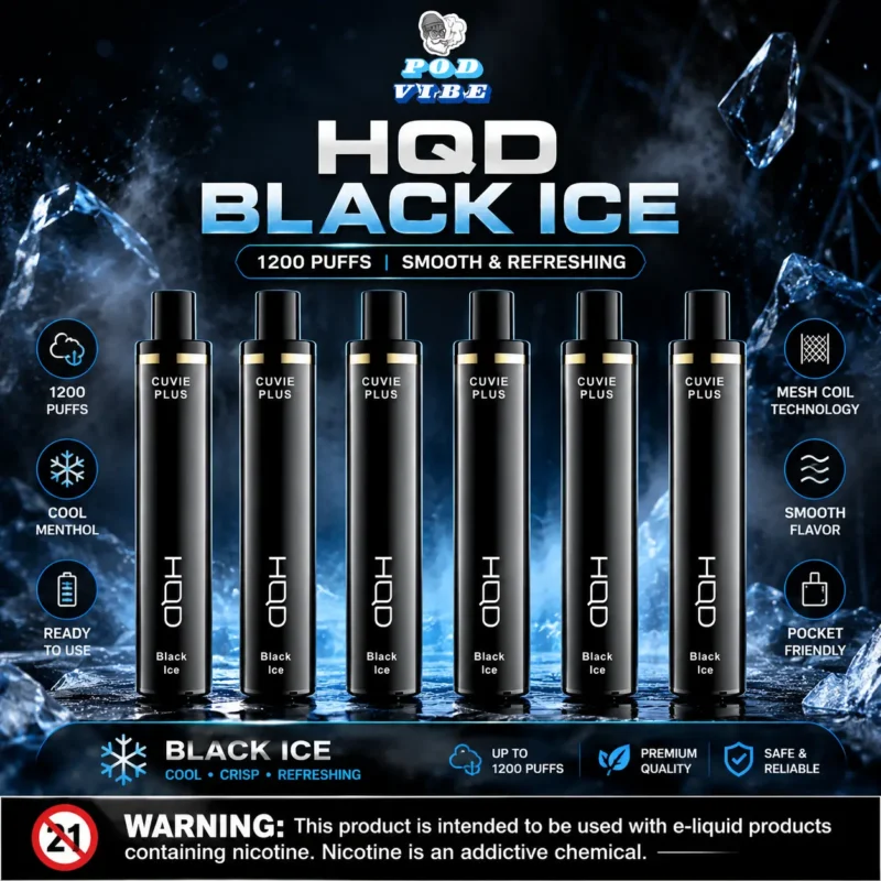 HQD Black Ice Cuvie Plus 1200 Puffs